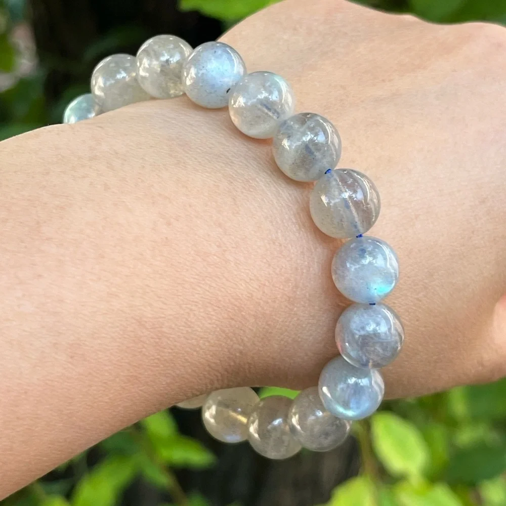 11mm stretchable high quality labradorite‎ bracelet